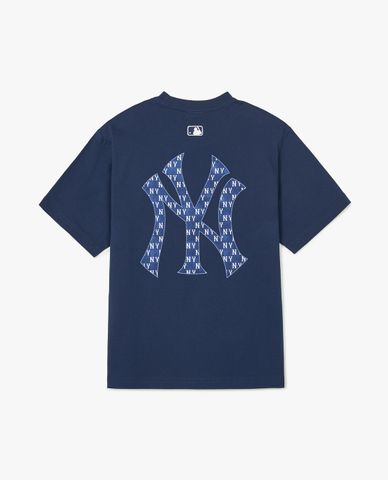 MLB - Áo thun unisex cổ tròn tay ngắn Denim Like Monogram Big Lux