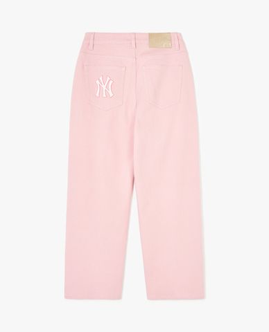 MLB - Quần jeans nữ ống rộng thời trang