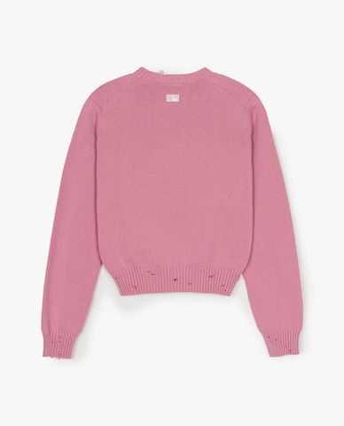 MLB - Áo dệt kim nữ cổ tròn tay dài Basic Vintage Coopers