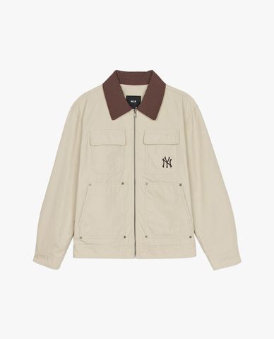 MLB - Áo khoác sơ mi unisex cổ bẻ tay dài Basic Collar Work