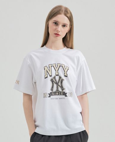 MLB - Áo thun unisex cổ tròn tay ngắn Vintage Big Logo Graphic