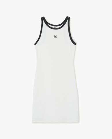 MLB - Đầm sát nách nữ cổ tròn mini Basic Small Logo Ribbed Ringer
