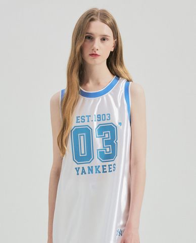 MLB - Áo ba lỗ nữ cổ tròn Sportive Varsity Number Graphic Nasity