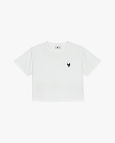 MLB - Áo croptop nữ cổ tròn tay ngắn Basic