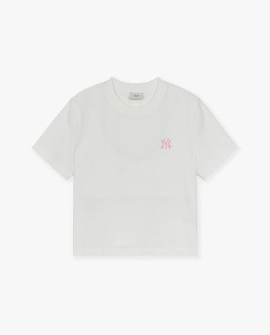 MLB - Áo croptop nữ cổ tròn tay ngắn Summer Vintage