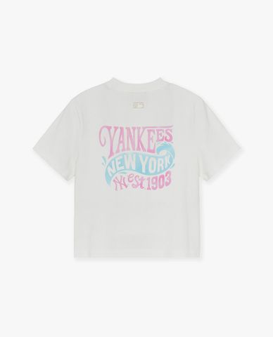 MLB - Áo croptop nữ cổ tròn tay ngắn Summer Vintage