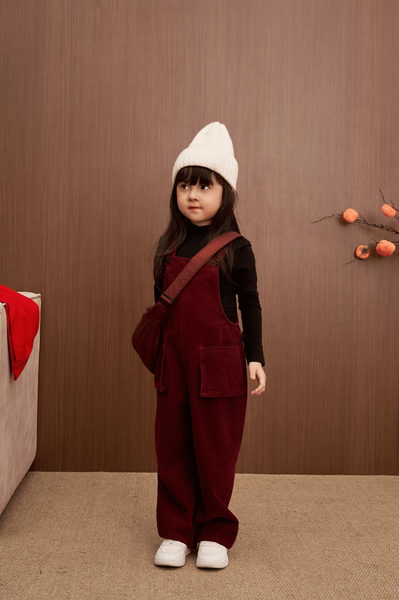  Quần yếm nhung unisex trẻ em 