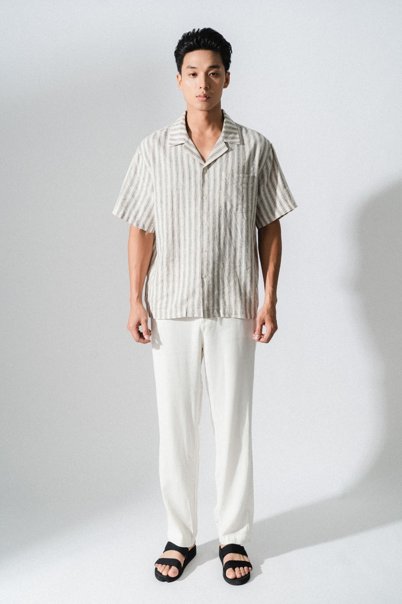  Quần nam cạp chun linen 