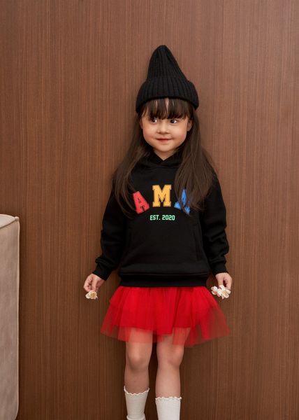  Unisex kids AMM logo print hoodie 