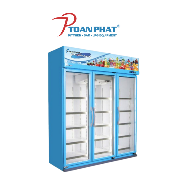 TỦ MÁT TRƯNG BÀY 3 CÁNH KÍNH XANH