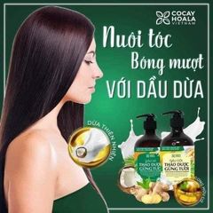 DẦU GỘI GỪNG DỪA HỮU CƠ CỎ CÂY HOA LÁ - NGĂN RỤNG TÓC, KÍCH THÍCH TÓC MỌC NHANH