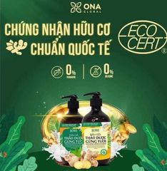 COMBO DẦU GỘI XẢ GỪNG DỪA HỮU CƠ CỎ CÂY HOA LÁ - NGĂN RỤNG TÓC, KÍCH THÍCH TÓC MỌC NHANH, TÓC ĐẸP CHUẨN MC