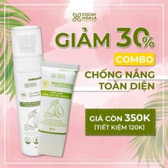 COMBO KEM CHỐNG NẮNG THIÊN NHIÊN BƠ NGHỆ CỎ CÂY HOA LÁ - KIỀM DẦU, CHỐNG THẤM NƯỚC, NÂNG TÔNG DA, THAY THẾ KEM NỀN, CHỐNG NẮNG