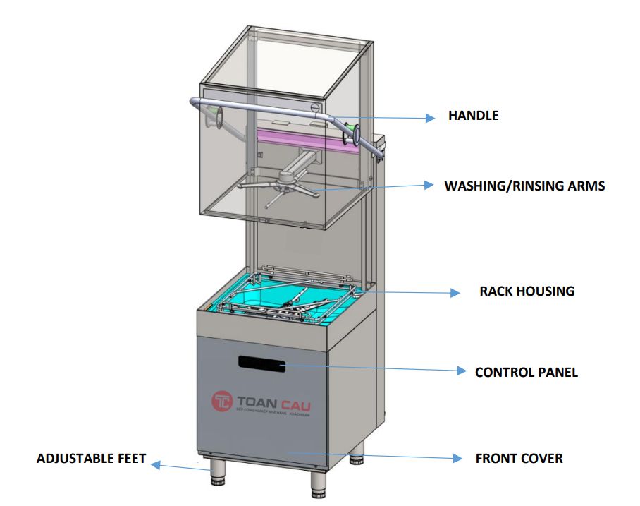 Máy rửa bát công nghiệp Hoshizaki HW-600B3R