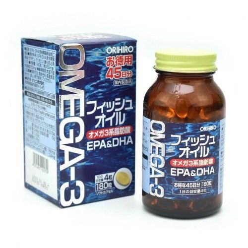 Viên uống dầu cá omega-3 hỗ trợ tim mạch Orihiro 180 viên