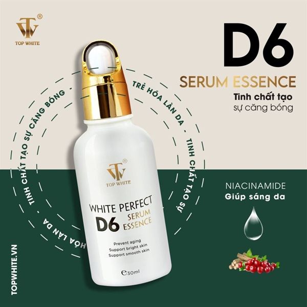  Tinh Chất Tạo Sự Căng Bóng Trẻ Hóa Da Topwhite White Perfect D6 Serum Essence 30ml 