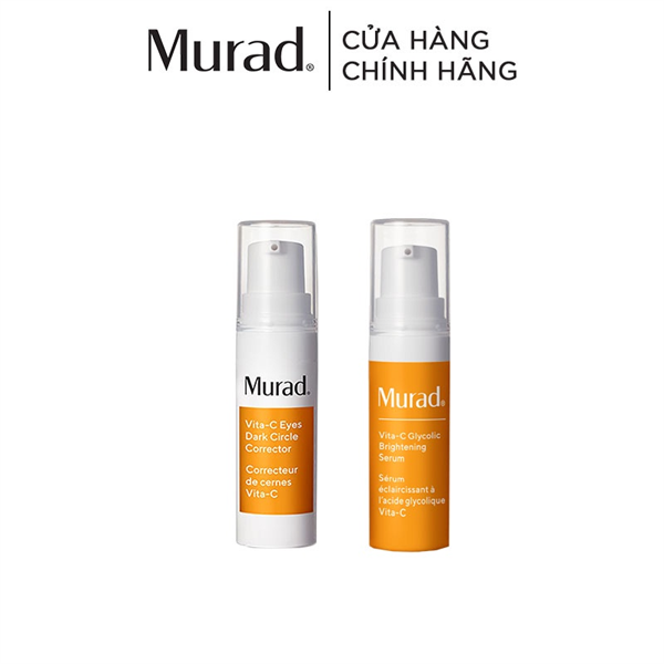 Set Bật Sáng Tông Da, Xoá Mờ Quầng Thâm Bọng Mắt Murad Vita-C Glycolic Brightening Serum 5ml & Vita-C Glycolic Brightening Serum 5ml