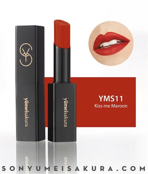  Son Lì Yumeisakura Matte Revolution Đỏ Gạch YM11 Kiss Me Maroon 