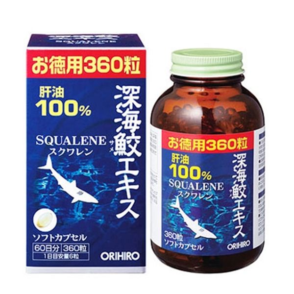 Viên uống dầu gan cá SQUALENE ORIHIRO Nhật Bản hỗ trợ xương khớp, tim mạch 360 viên/lọ