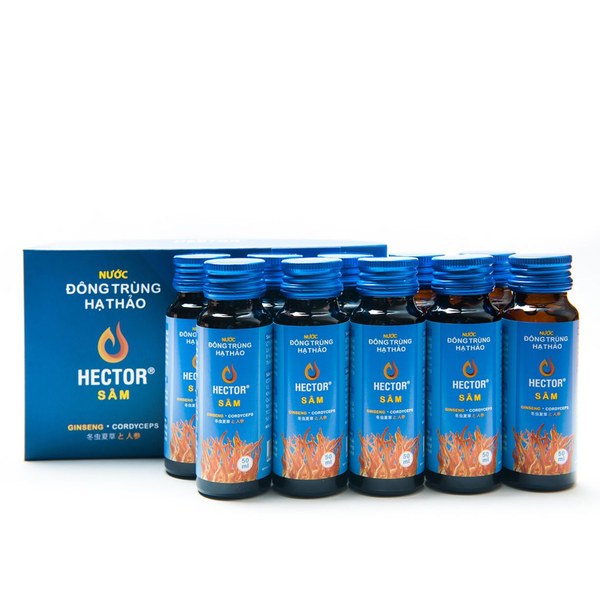 Nước Đông Trùng Hạ Thảo Kết Hợp Sâm Hector Cordyceps Ginseng 10 chai/hộp (50ml/chai)