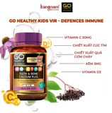  Viên Tăng Cường Sức Đề Kháng Cho Trẻ - Go Healthy Kids Vir - Defences Immune Hộp 60 viên 