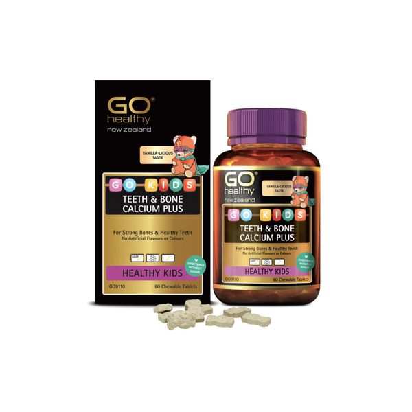 Viên Bổ Sung Canxi Cho Trẻ - Go Healthy Kids Teeth and Bone Calcium Plus Hộp 60 viên