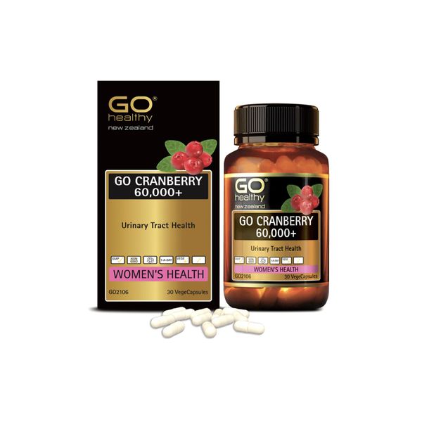 Viên Uống Giảm Triệu Chứng Viêm Đường Tiết Niệu Go Healthy Cranberry 60,000+ Hộp 30 viên