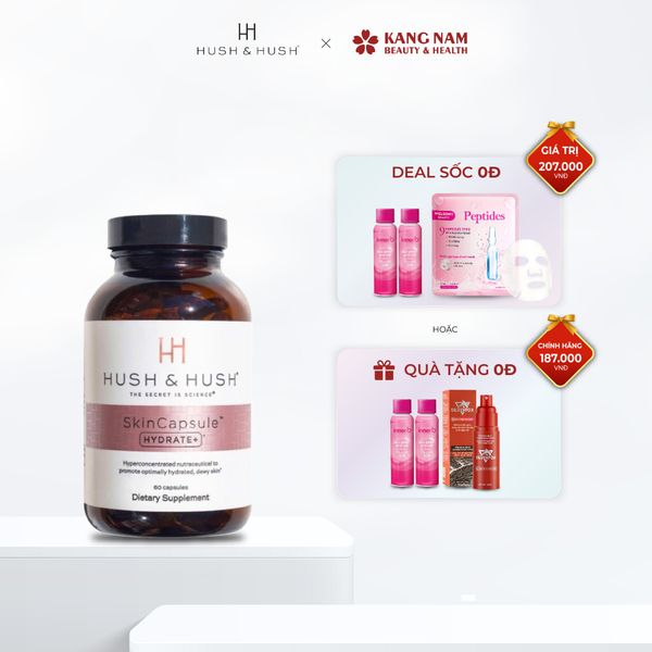 (+Ưu Đãi) Hush & Hush SkinCapsule Hydrate+ - Viên Uống Cấp Ẩm (60 Viên)