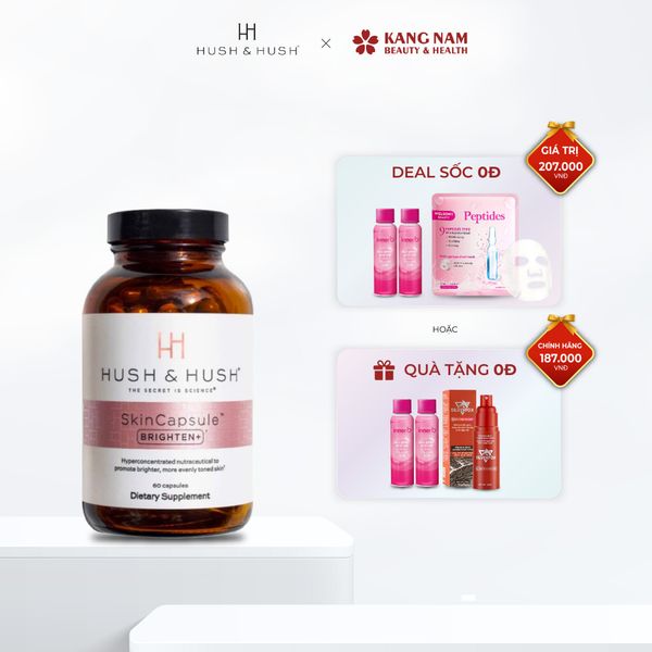(+Ưu Đãi) Hush & Hush SkinCapsule Brighten+ - Viên Uống Dưỡng Sáng Da (60 Viên)