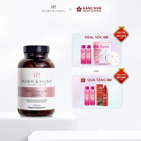 (+Ưu Đãi) Viên Uống Trị Mụn Hush & Hush SkinCapsule Clear+ (Hộp/60 Viên)