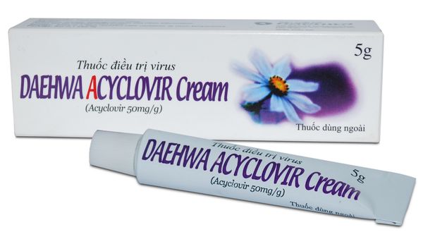 Daehwa Acyclovir cream điều trị virus herpes simplex môi và sinh dục.