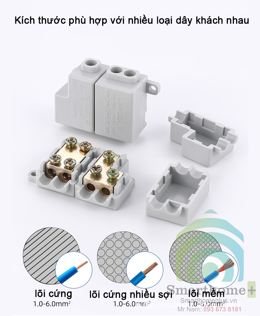 Bộ 2 Cút Nối Chia Dây Điện Đôi 1 Ra 2 ZJT-06