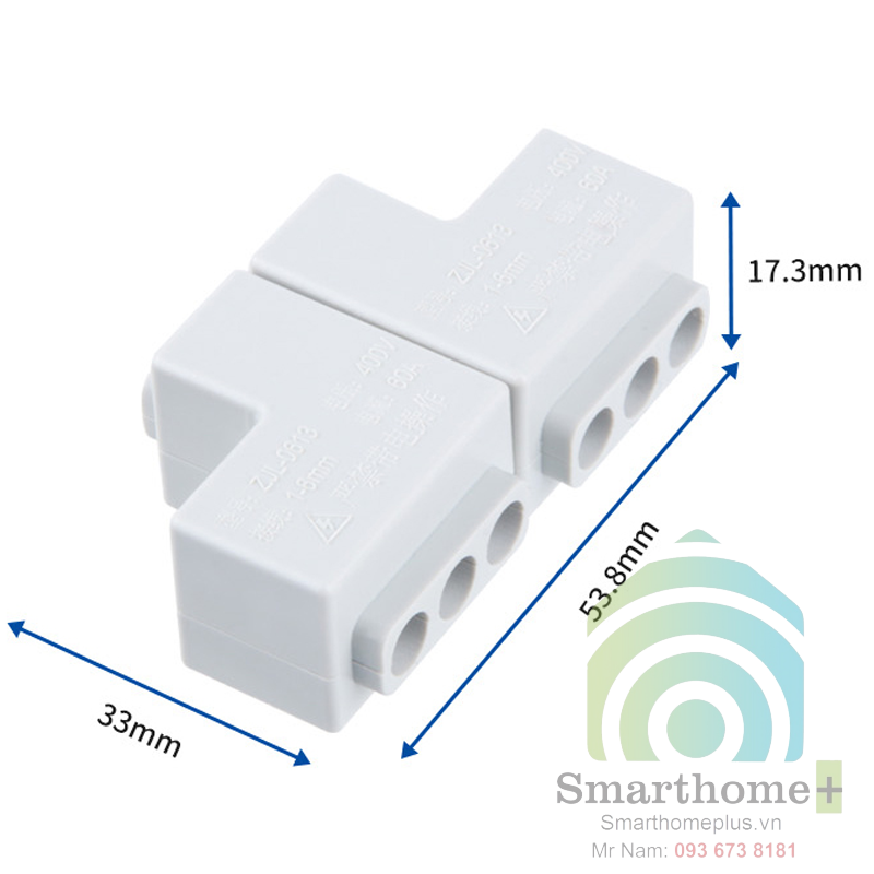  Bộ 2 Cút Nối Chia Dây Điện Đôi 1 Ra 3 ZJL-06 