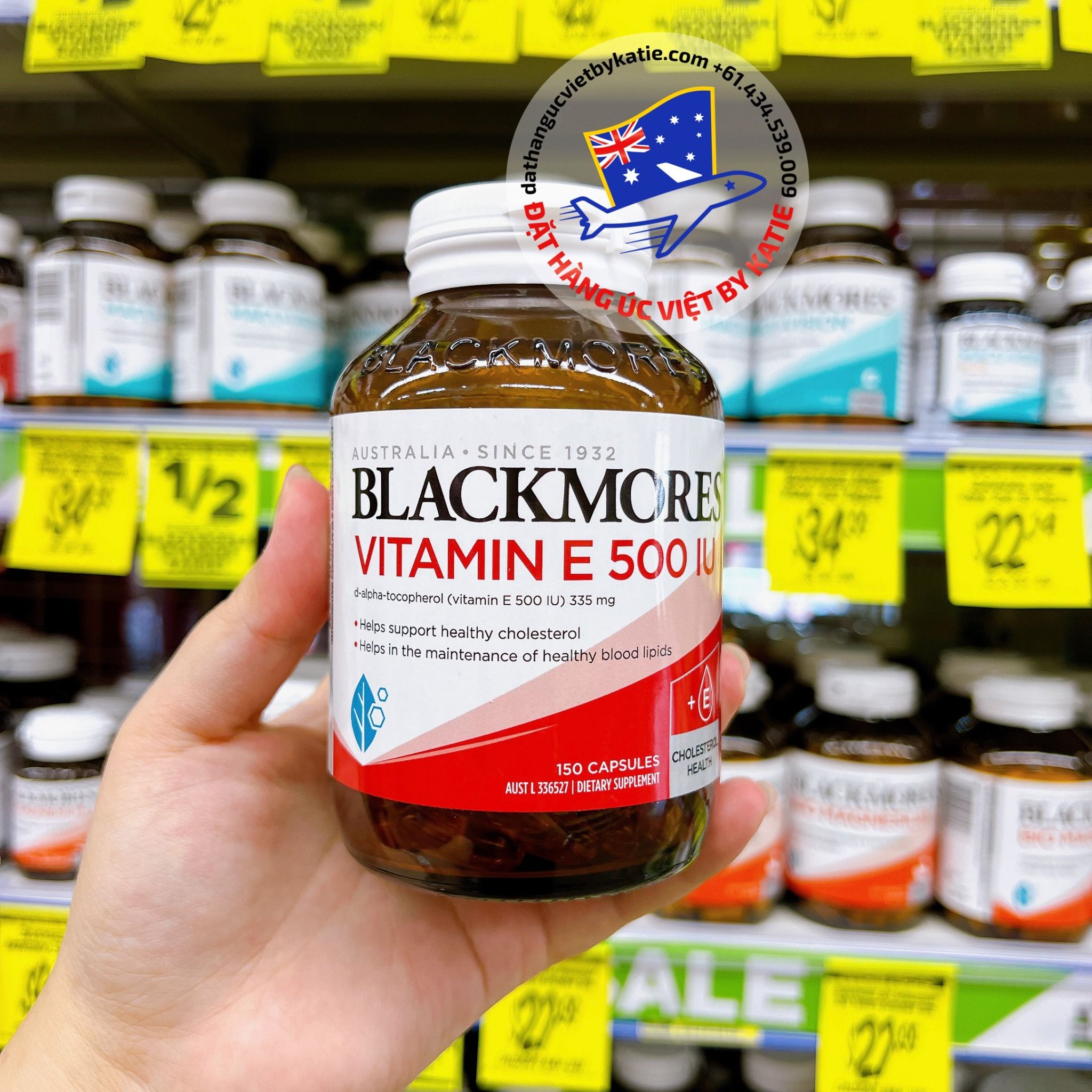 Vitamin E tự nhiên hàm lượng 500IU - Blackmores Vitamin E 500IU 150 Viên nang