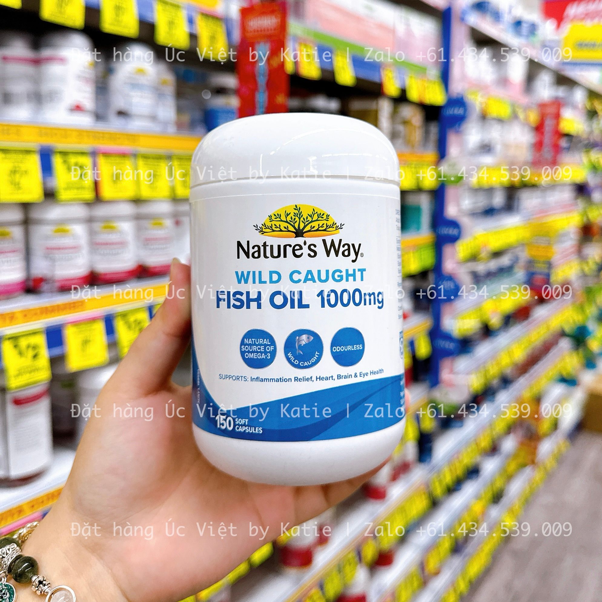 Dầu cá không mùi Nature's Way Wild Caught Odourless Fish Oil 1000mg Hộp 150 viên nang