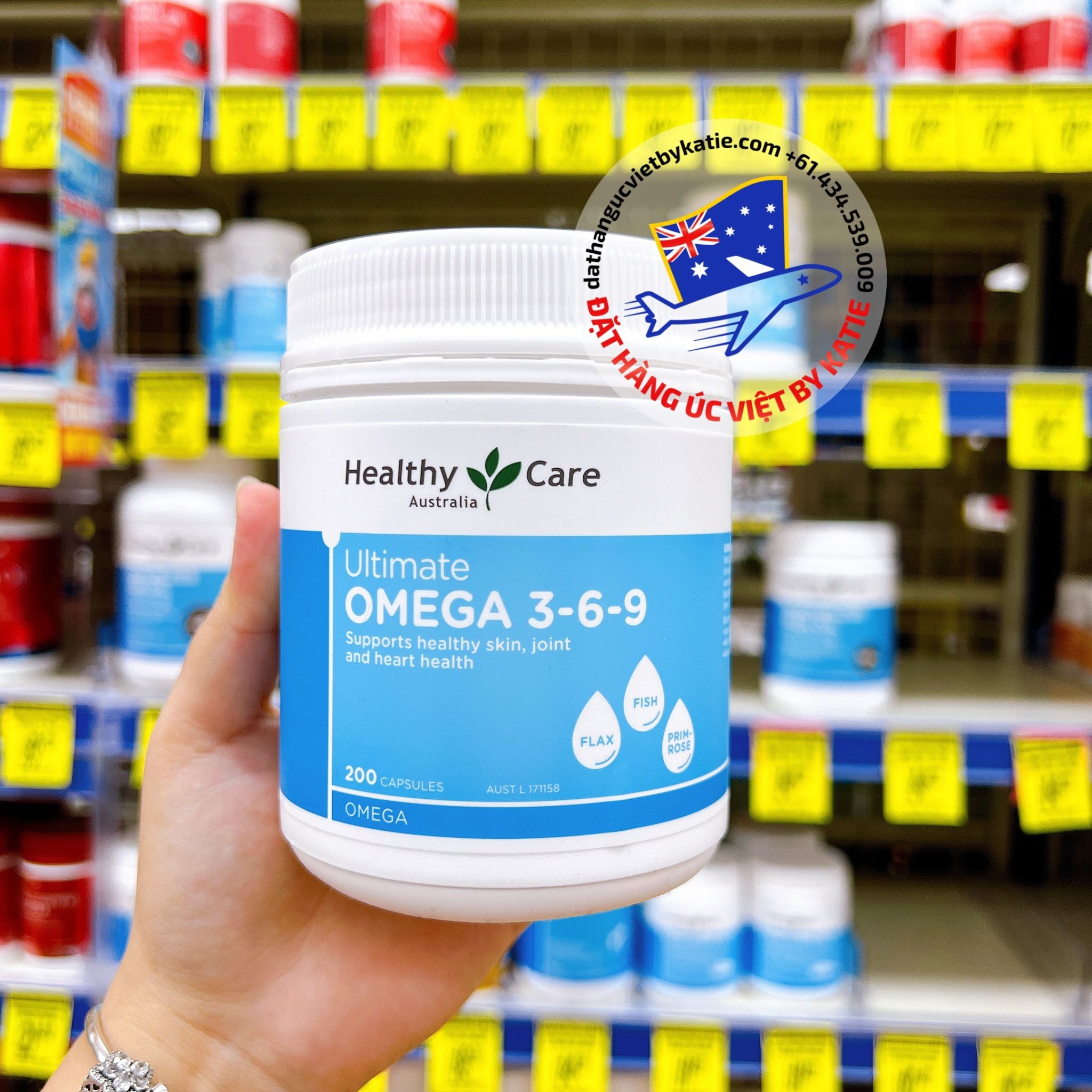 Omega 369 Úc Healthy Care Ultimate Omega 3-6-9 Hộp 200 viên nang