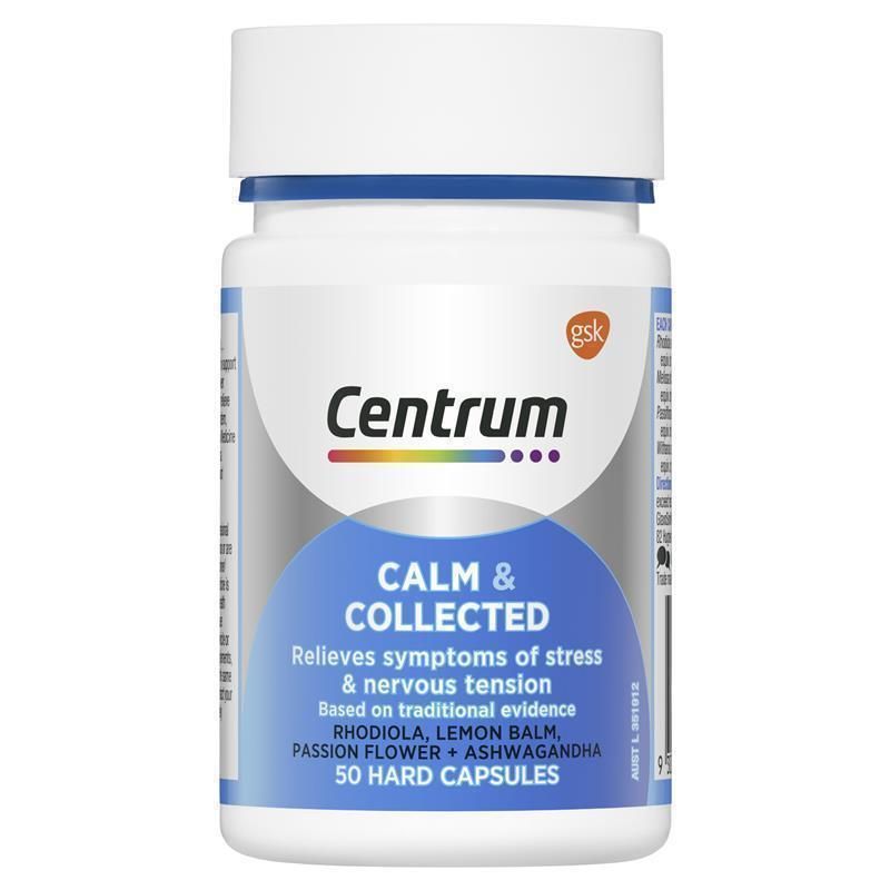 Viên uống giúp thư giản, giảm căng thẳng Centrum Calm & Collected Hộp 50 viên nang
