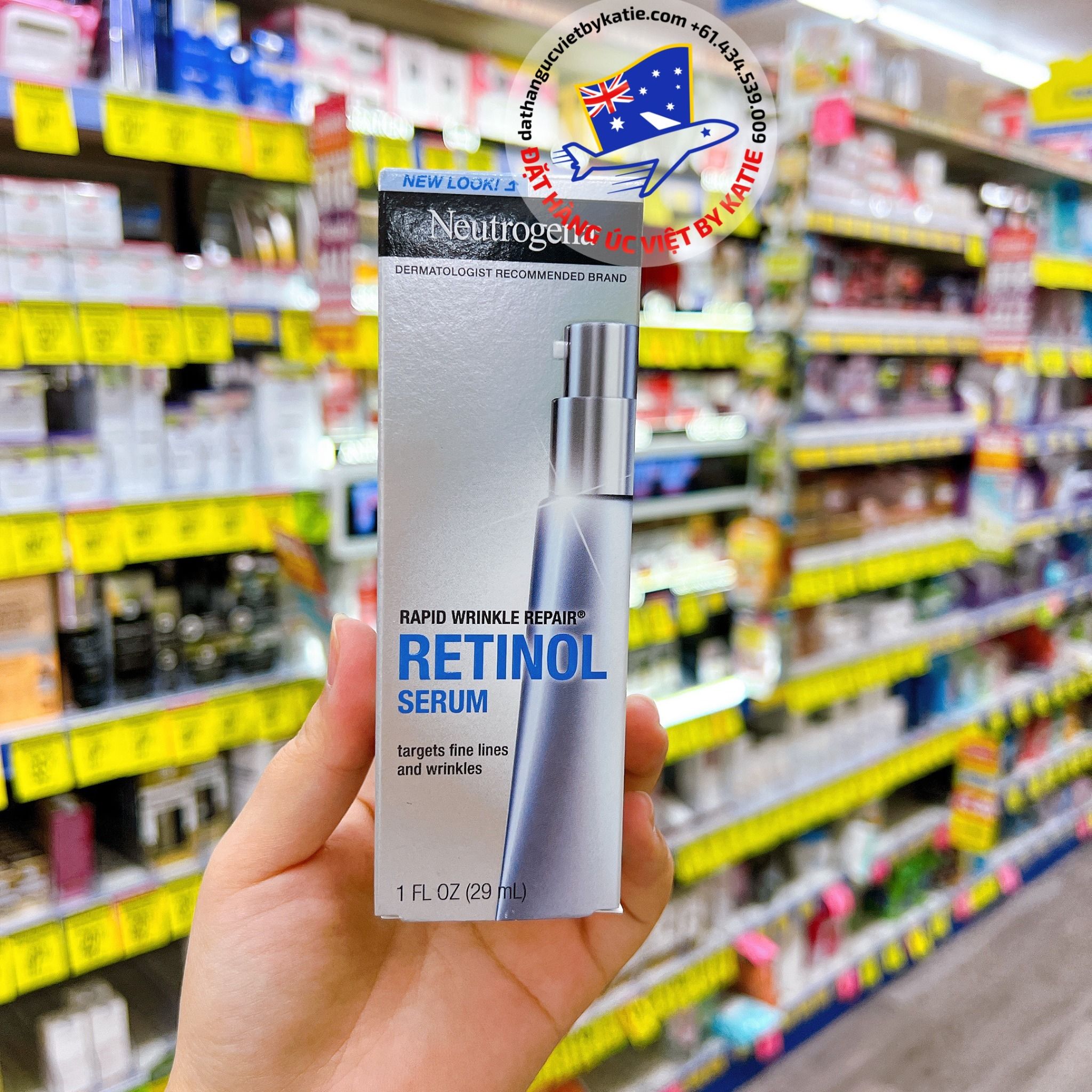 Serum dưỡng da chống lão hóa, mờ nếp nhăn Neutrogena Rapid Wrinkle Repair Anti-Aging Serum 29mL