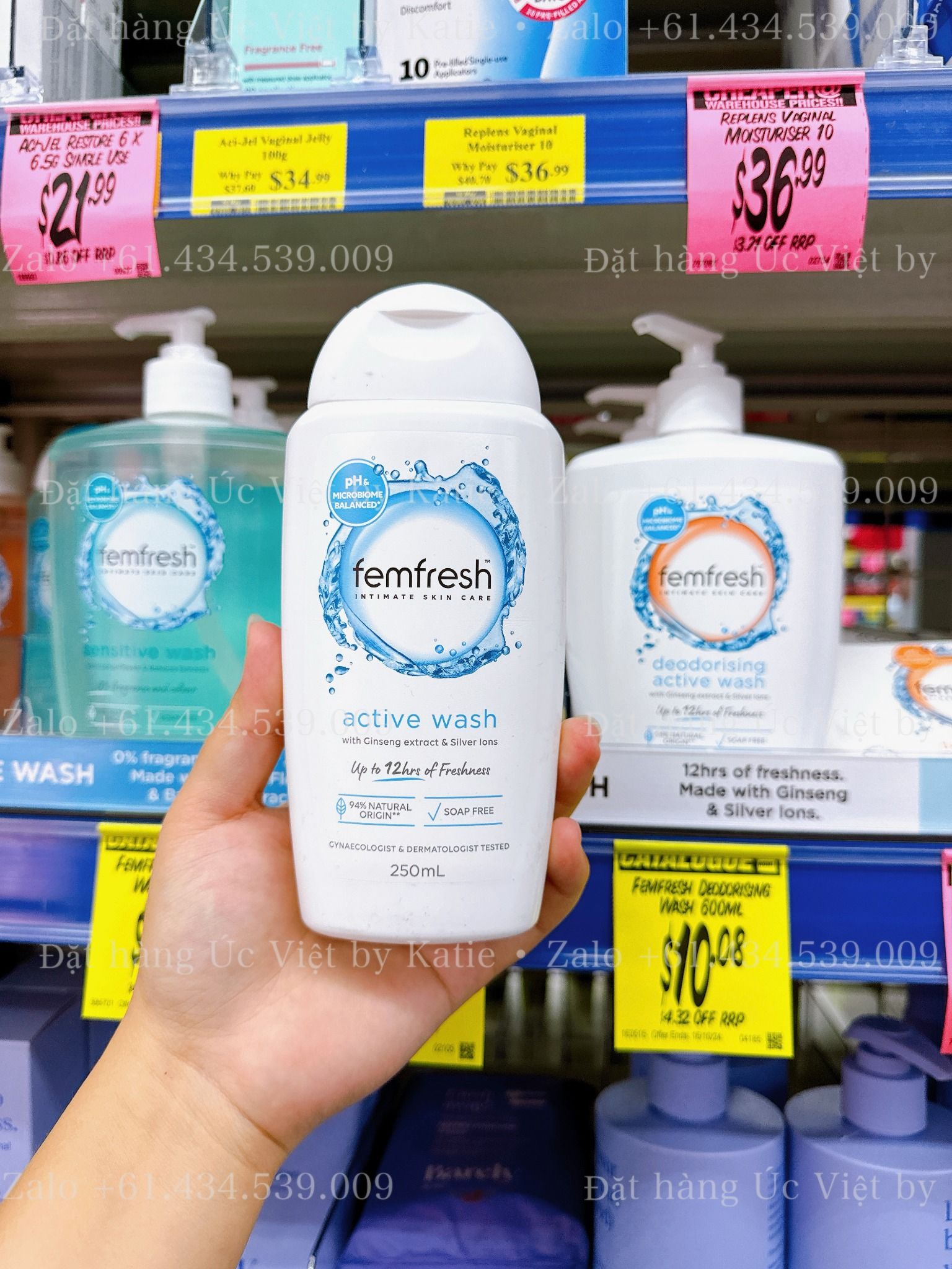 Dung dịch vệ sinh khử mùi và ngừa viêm nhiễm vùng kín Femfresh Deodorising Wash 250mL
