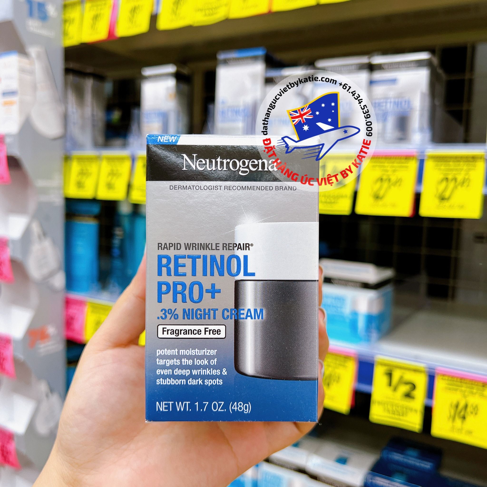 Kem dưỡng chống lão hoá với retinol liều cao Neutrogena Rapid Wrinkle Repair Retinol Pro+ Night Cream 48g