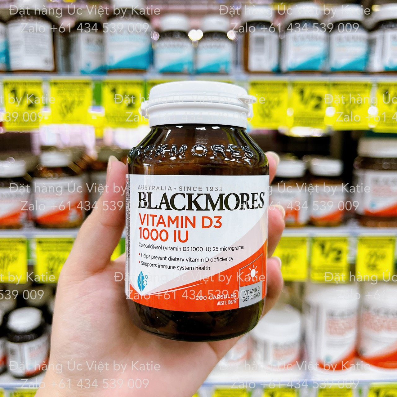 Viên uống bổ sung vitamin D3 hàm lượng cao hộp 200 viên Blackmores Vitamin D3 1000IU Bone Health Immunity 200 Capsules
