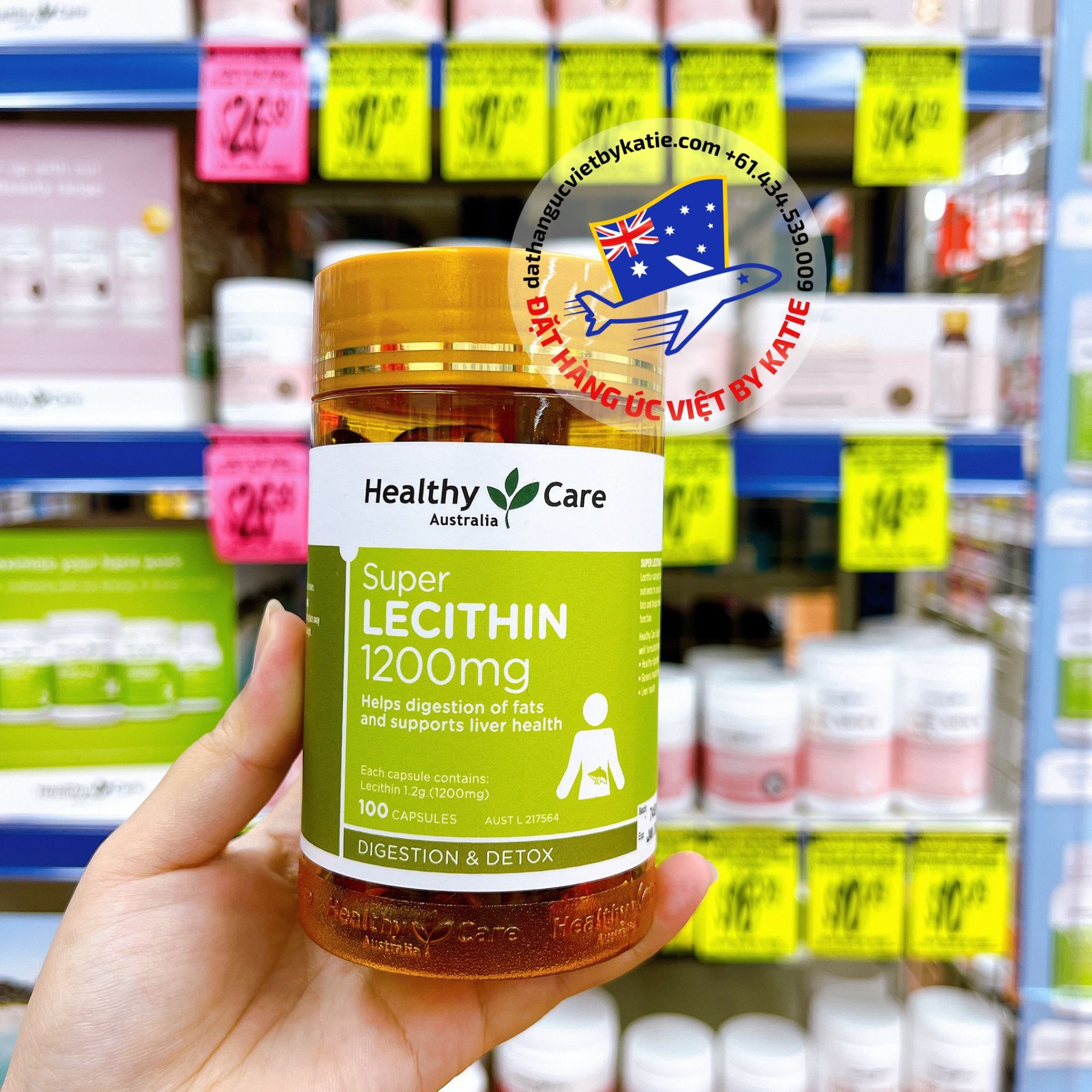 Mầm đậu nành Healthy Care Super Lecithin 1200mg Hộp 100 viên