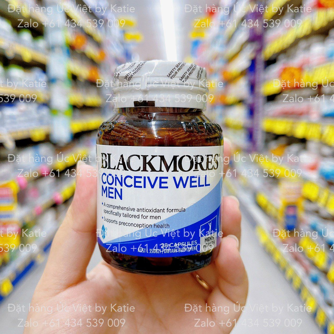 Viên uống bổ sung dưỡng chất dành cho nam giới lên kế hoạch có con Blackmores Conceive Well Men Energy Support Vitamin 28 Tablets