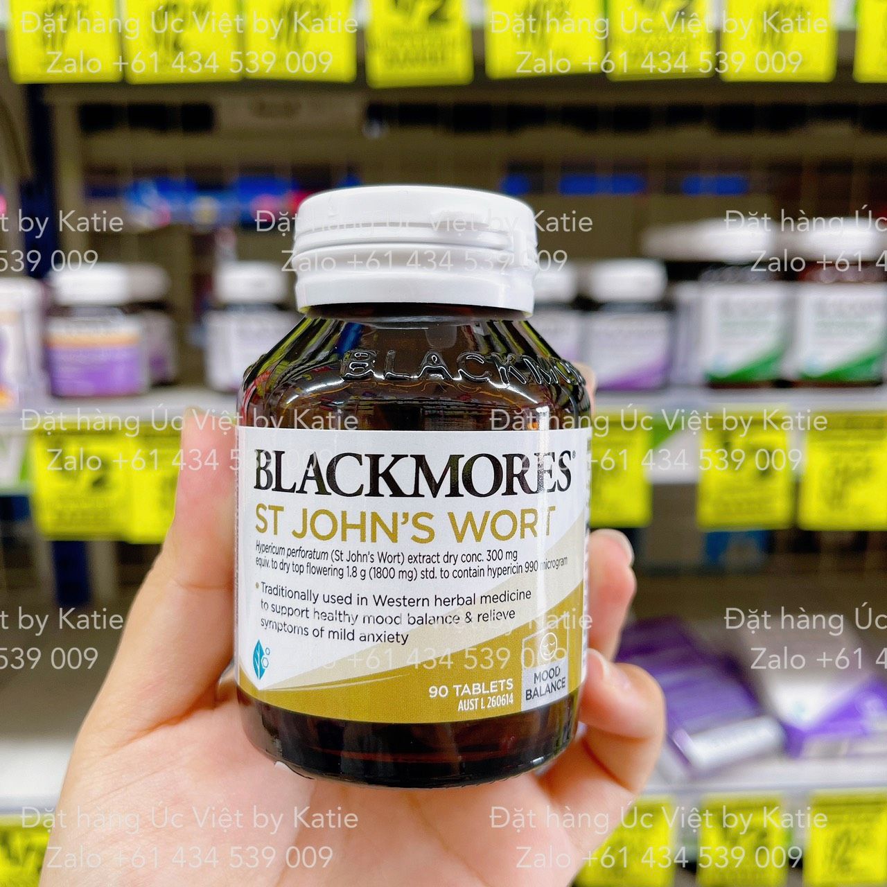 Viên uống hỗ trợ giảm căng thẳng hộp 90 viên Blackmores St Johns Wort Mood Support 90 Tablets