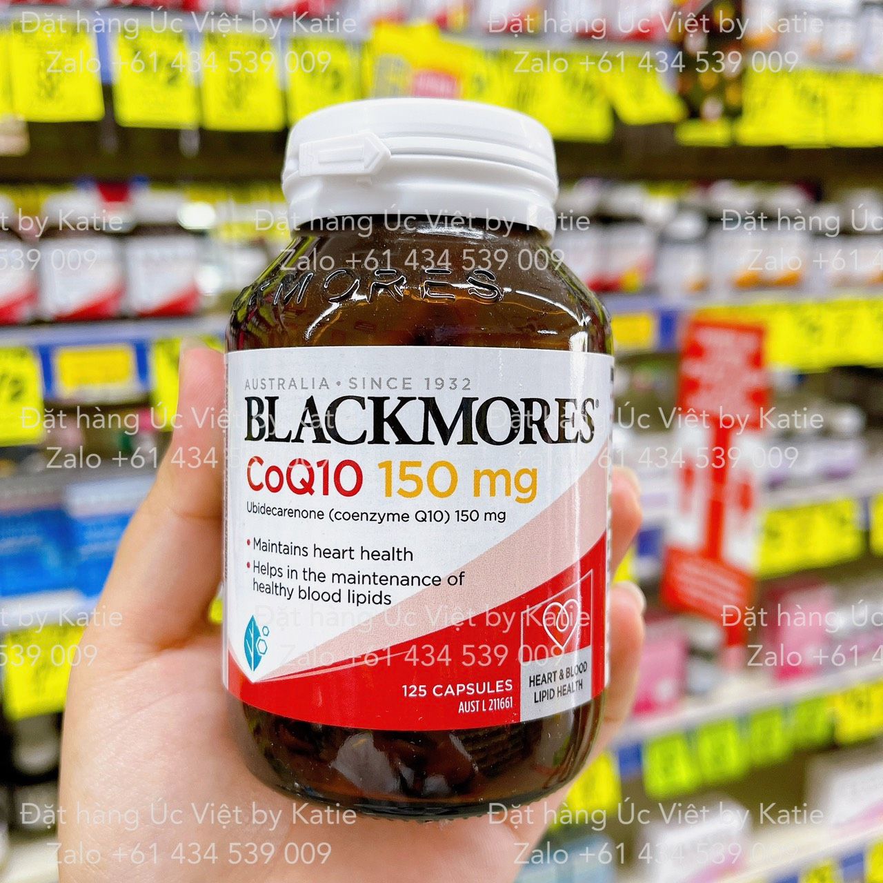 Thuốc bổ tim mạch hàm lượng cao 150mg hộp 125 viên Blackmores CoQ10 150mg Heart Health Vitamin 125 Capsules Value Pack