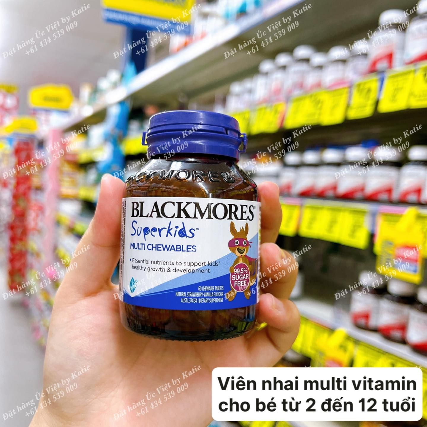 Viên nhai bổ sung Vitamin tổng hợp cho bé hộp 60 viên Blackmores Superkids Multivitamin Kids Health 60 Chewables