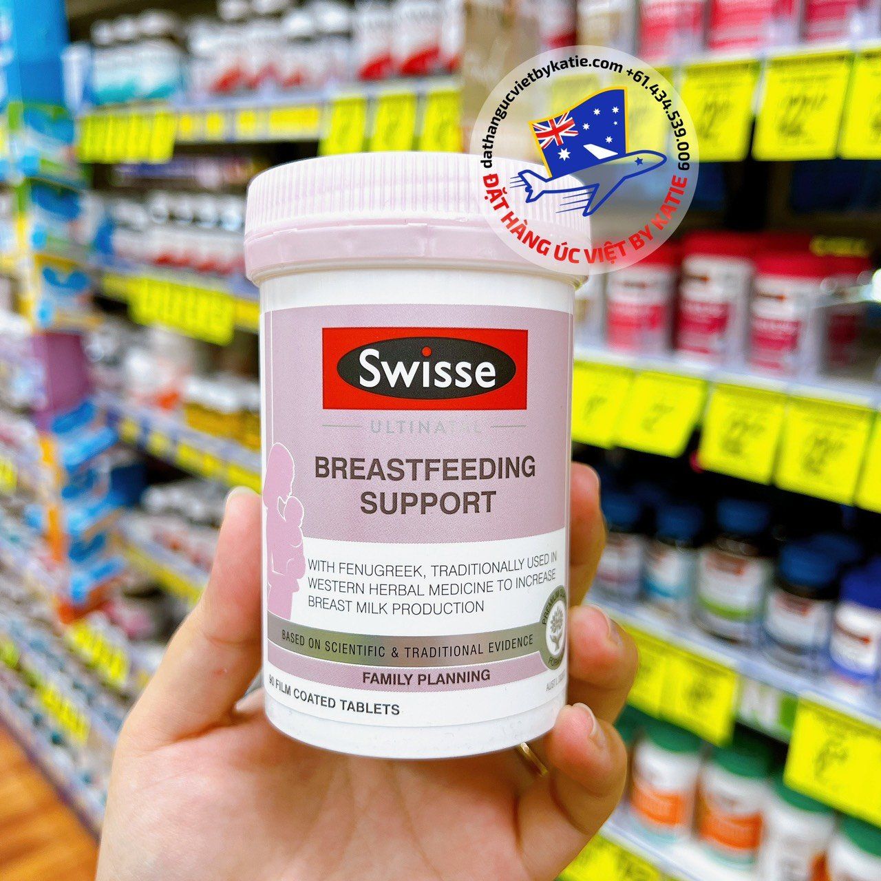 Viên uống lợi sữa Swisse Ultinatal Breastfeeding Support Hộp 90 Viên Nén