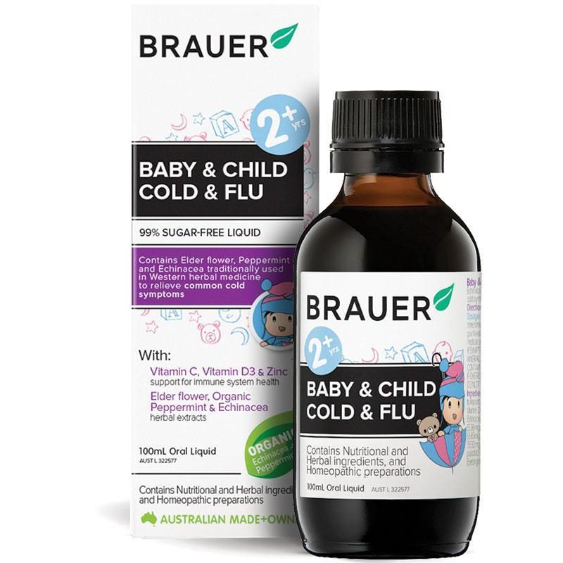 Siro trị ho cảm Brauer Baby & Child Cold & Flu 100ml cho bé từ 2 tuổi trở lên
