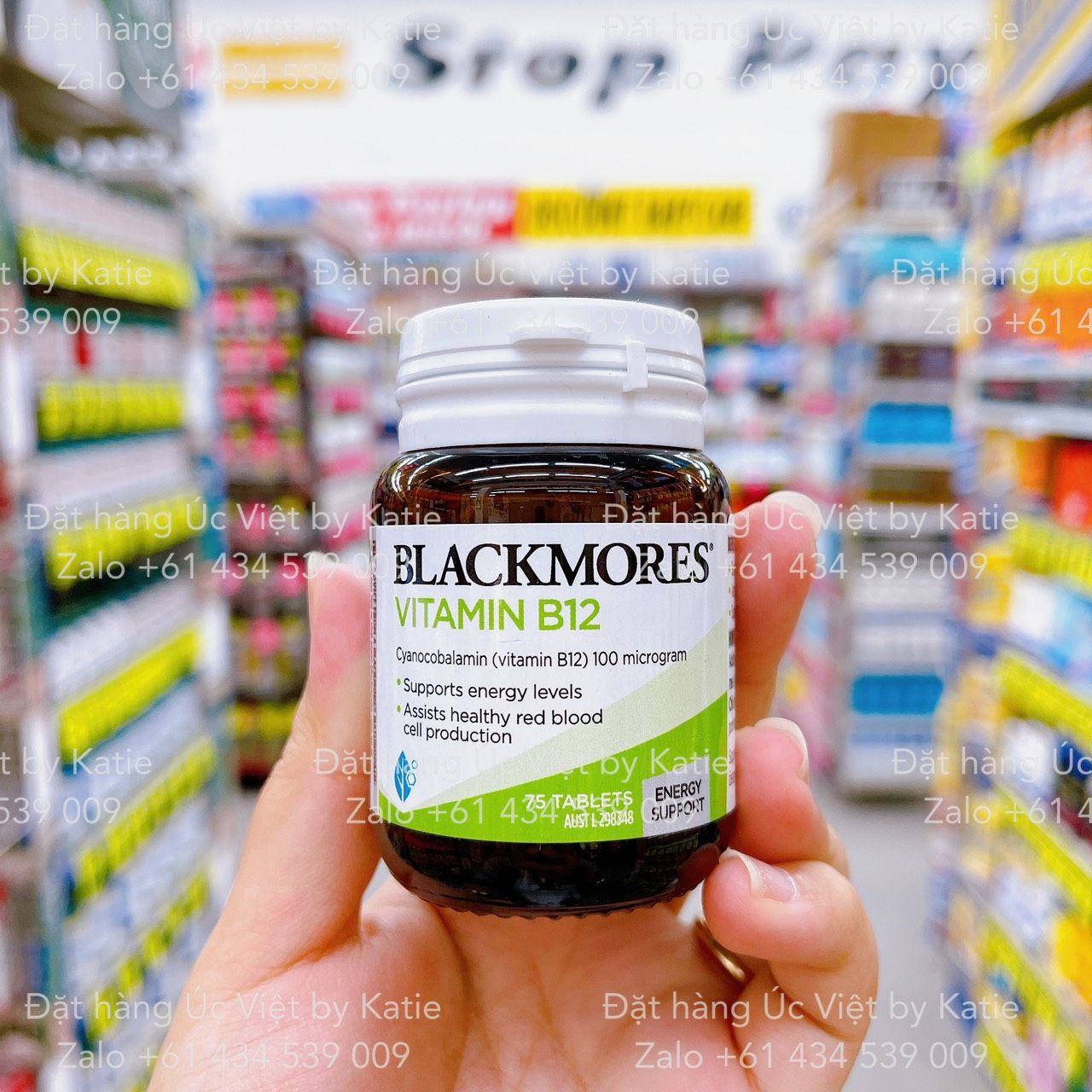 Viên uống bổ sung vitamin B12 Blackmores Vitamin B12 Energy Support 75 Tablets