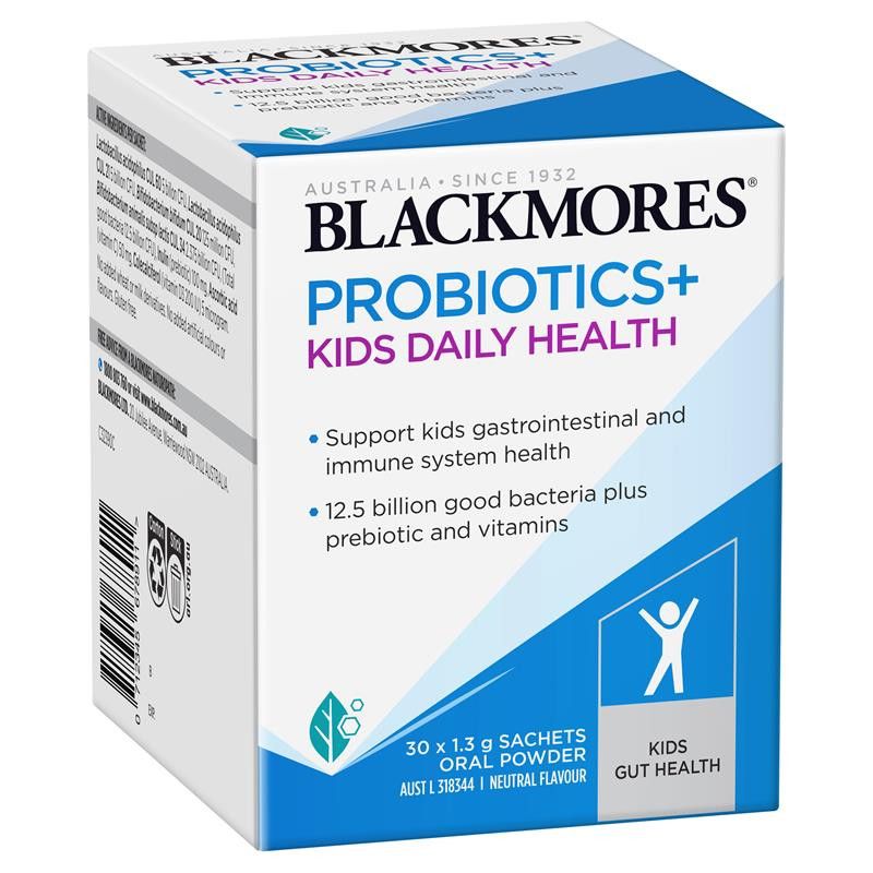 Men vi sinh cho trẻ từ 2 tuổi hộp 30 gói Blackmores Probiotics+ Kids Daily Health Powder 30 Sachets